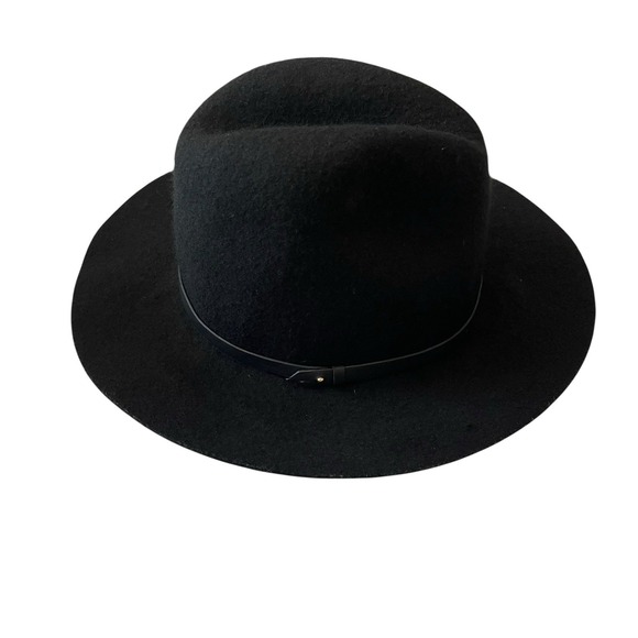 Banana Republic Andrea Felt Hat 100% Wool Black Size S/M Fedora Boho Academia - Picture 2 of 7